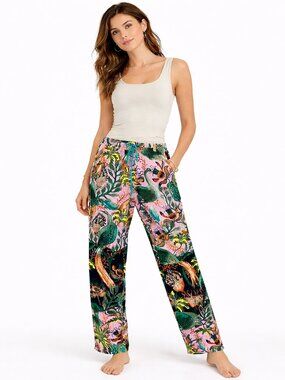 Raphael Balme Anthropologie Peacock Flannel Lounge Pajama Pants Women Small